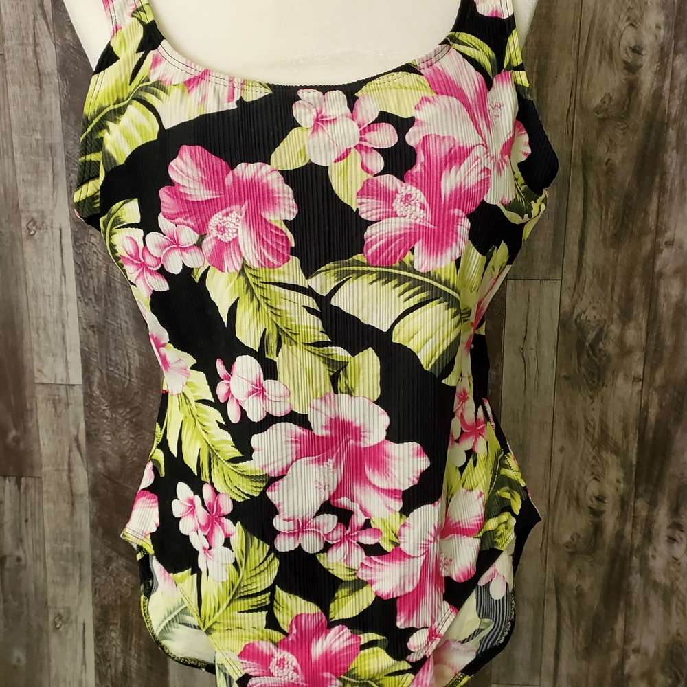 Catalina Pink and Green Fitted Tank Top Bodysuit